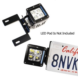 iJDMTOY Universal Fit License Plate Frame Mounting Brackets for 3-Inch LED Pod Lights, Compatible with Jeep Truck SUV