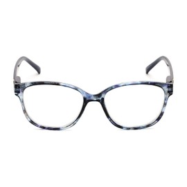 Readers.com Reading Glasses: The Adele Reader, Plastic Retro Square Style for Women - Tortoise/Blue, 2.00
