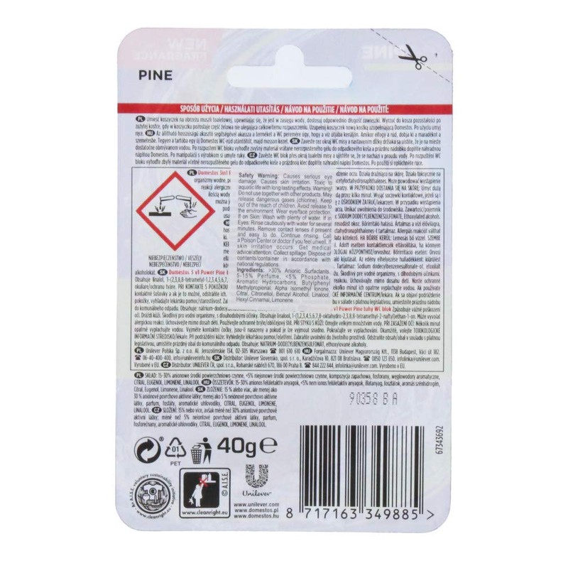 Domestos 3 in 1 Block Pine 40g