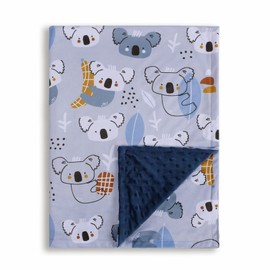 Donsonny Baby Blanket for Boys Girls Soft Minky with Double Layer Dotted Backing, Koala Printed 30 x 40 Inch Receiving Blanket