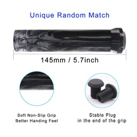 Z-FIRST Handle Bar Grips 145mm Soft Longneck Grips for Pro Stunt Scooter Bars and BMX Bikes Bars (T-Black&White)