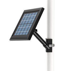 HOLACA Pole Extension Mount Bracket Compatible with R ing/Arlo/Wyze/Eufy/Wasserstein Solar Panel, 180° Adjustable Solar Panel Pole Mount Bracket Suit on Water Pipe/Steel Tube (Pole Mount/Black)