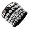 Tosmifairy 3 Pieces Punk Rock Leather Bracelets for Women Pop