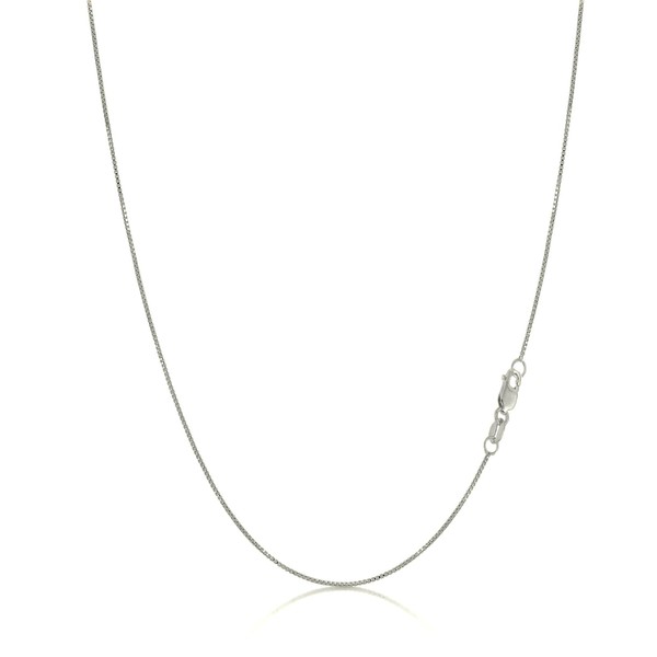 MONVAU 14K Real White Gold Box Link Chain 0.95mm Dainty