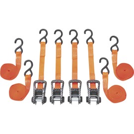 SmartStraps CarbonX Premium Ratchet Tie-Down Strap - 4-Pk. 1.125in. x 20ft. with J-Hook, 3000-Lb. Breaking Strength, Orange, Model Number 4572