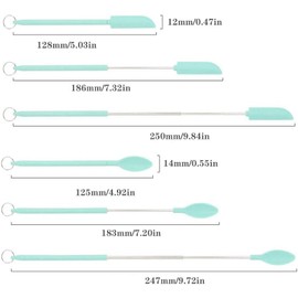 1 Set of Mini Silicone Telescopic Spatula,Heat Resistant Spatulas,Handle Size Adjustable Spatula and Scooping Spoon with Hanging Buckle for Jar, Kitchen Bottles, Cosmetics, Kitchen Cooking, Green