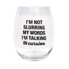 Say What?>OffTALKING IN CURSIVE WINE GLASS