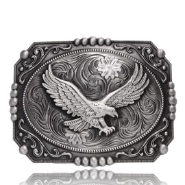 BBOTEN Western Belt Buckle for Men, Large Belt Buckle with Soaring Eagle, Eagle Cowboy Buckles
