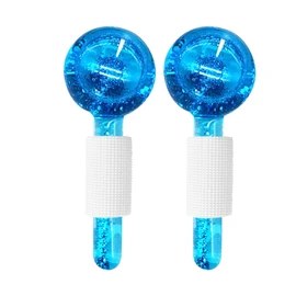 2PCS  Globes Facial Roller Cold Hot Skin Massager Crystal Glass Ball for Redness Soothing Face Wrinkle Remover Beauty Care Tool