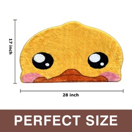 Animal Bath Mat Cute Shower Rugs Non-Slip Bath Rug Kawaii Bathmat Comfy Bathroom Decor Washable Soft Area Rug for Boys Girls Teens (Yellow Duck, Small)