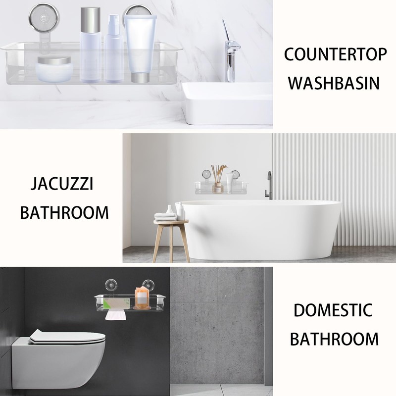 Suction Cup Tissue Box Transparent - Wall Mounted No Drilling