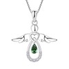 FJ Women’s Chain Guardian Angel Pendant Necklace in 925 Sterling