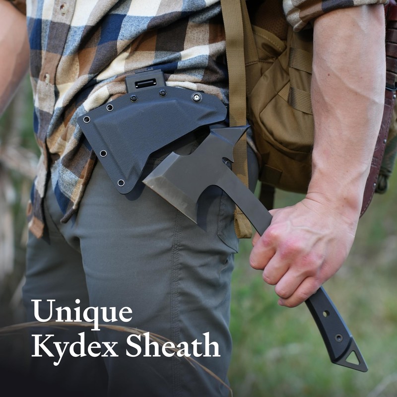 KOVA Black Thorn Hatchet - Stainless Steel, 14" Overall Length,