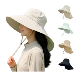 VivaViva Omnidirectional UV Protection, Wide Brim Sun Protection Hat, Lightweight & Breathable, Cool to the Touch, Small Face Effect, Includes Chin Strap, Adjustable Size, For Outdoors, Bicycles