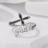 MUNDELL Vintage Cross Open Ring Christian Faith Wrap Finger Rings