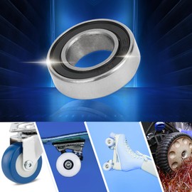 ACROPIX 689-2rs Deep Groove Ball Bearings P6 9x17x5mm Lubricated Bearings Double Rubber Seal Black Silver Tone Scooter Skateboard Wheel - Pack of 10