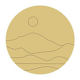 Boho Sun Design by Lines Cutout Unfinished Wood Everyday Mountain Coloring Book Door Hanger Everyday MDF Shape Canvas Style 1 Art 1 (24")