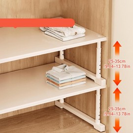 Cabinet Organizer Shelf,Stackable Carbon Steel Adjustable - Cabinet Organizer Closet Shelves - for Home Kitchen Bedroom Living Room Bathroom Farmhouse Pantry Wardrobe