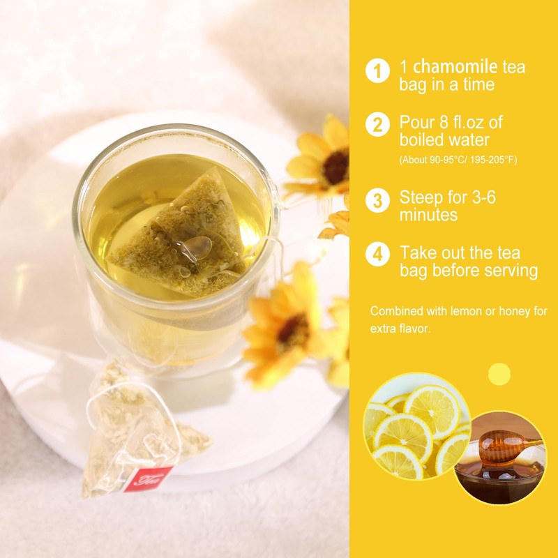 FullChea - Chamomile Tea bags, 50 Teabags, 1.5g/bag - Pure
