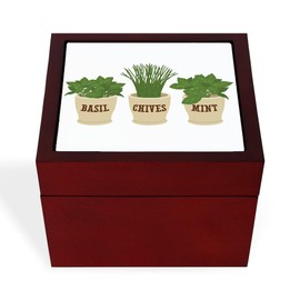 CafePress Basil Chives Mint Memory Keepsake Jewelry Box, 5"x5"x3.75"