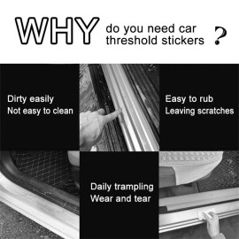 8X For Silverado 2500 Carbon Fiber Cab Door Sill Plate Scuff Threshold Cover