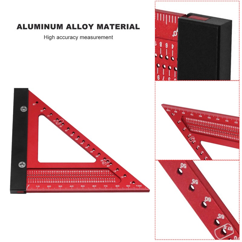 Woodworking Triangle Ruler Aluminum Alloy High Accuracy Portable Rafter Square