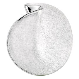 Vinani Design 2ARG-S00 Round Round Pendant Elegant Brushed with Sterling Silver 925 Snake Chain Italy, Sterling Silver, No Gemstone