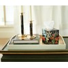 Redouté Floral Lacquer Tissue Box Cover in Black - 1