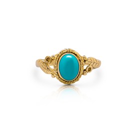 Koral Jewelry 14K Gold Plated Synthetic Turquoise Feather Side Ring Ethnic Vintage Gipsy Boho Chic (9)