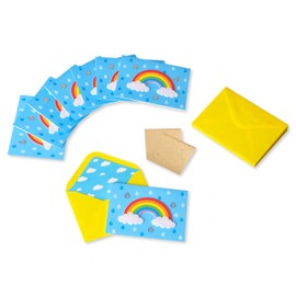 Papyrus Blank Cards with Envelopes, Rainbow with Glitter (8-Count)