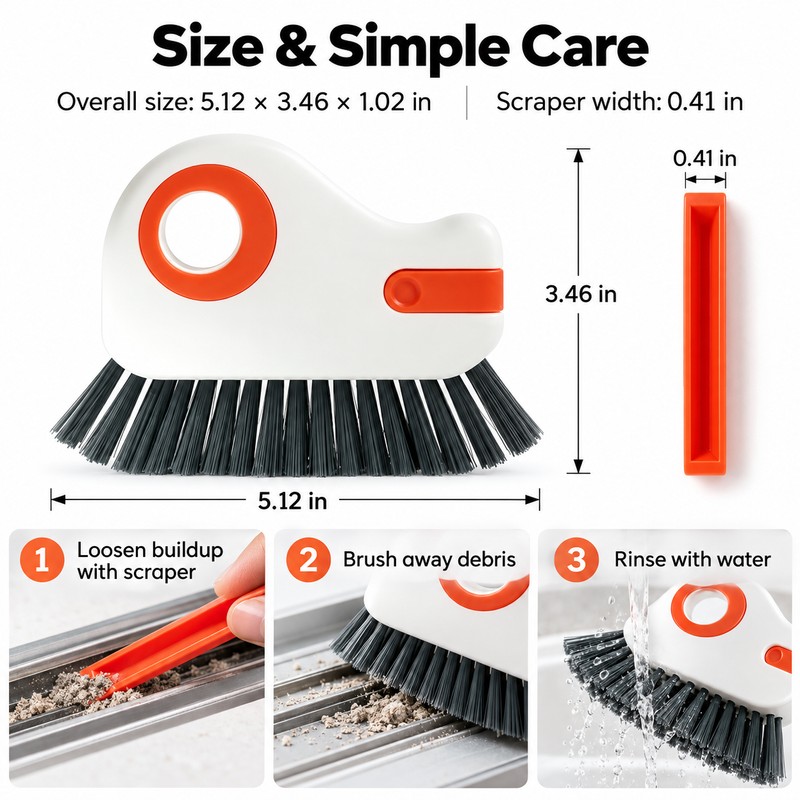 Multi‑Slot Handheld Cleaning Brush, Household Gap Cleaner Tool for Floor