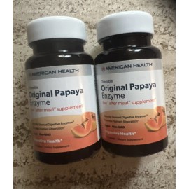 American Health 2- American Health Original Papaya Enzyme Chewable 100 Tablets Each  Digestive