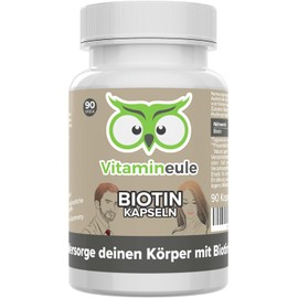Biotin Capsules 10,000 mcg – High Dose, Vegan & Bioactive, No Additives – Small Vitamin B7 Capsules for Skin & Hair – Made in Germany – Vitamineule®