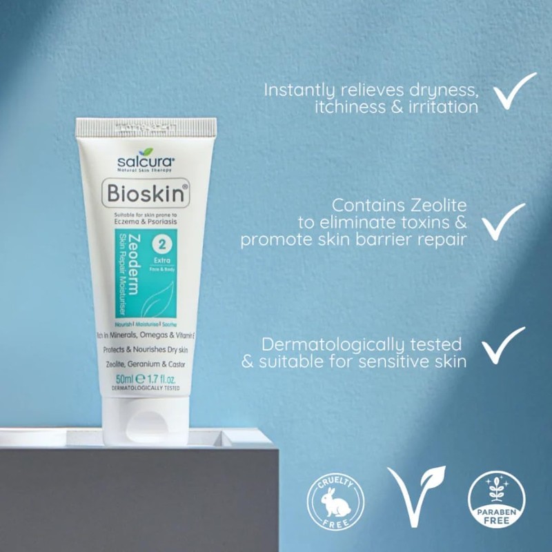 Salcura, Bioskin Zeoderm Skin Repair Moisturiser Twin Pack, Including Natural