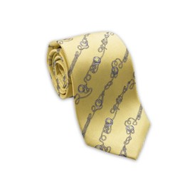 Josh Bach Men's Sailing Knots Nautical Tie, Boating and Yachting Silk Necktie in Light Yellow, Made in USA