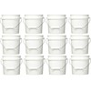 1 Gallon White Plastic Reinforced Rim Paint Pail Bucket w