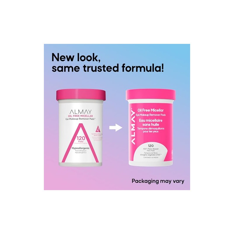 Almay Pads desmaquillantes biodegradable micelerares 120 piezas