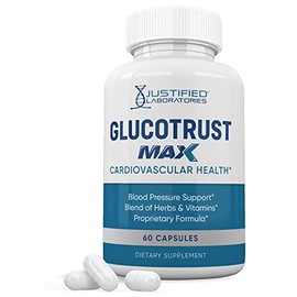 Justified Laboratories Glucotrust Max 1295MG Formula All Natural Supplement Pills 60 Capsules