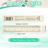 PATIKIL 15cm/6" Metal Ruler, 2 Pack Aluminum Alloy Rulers with