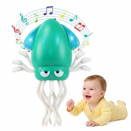 Dancing Squid Baby Toy - Crawling Octopus Musical Toy Early Education Gift for 0-6 6-12 24 36 Month 1-3 Yr Old Birthday Gift - Infants Sensing Game Encourage Tummy Time & Walking Lights Up Childhood