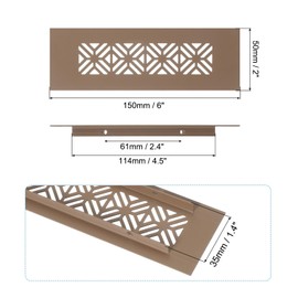PATIKIL 6 x 2 Inch Door Air Vent Cover, Heavy Duty Aluminum Grille Ventilation Cover Louvered with Mounting Screws for Cabinet Wardrobe Door, Brown