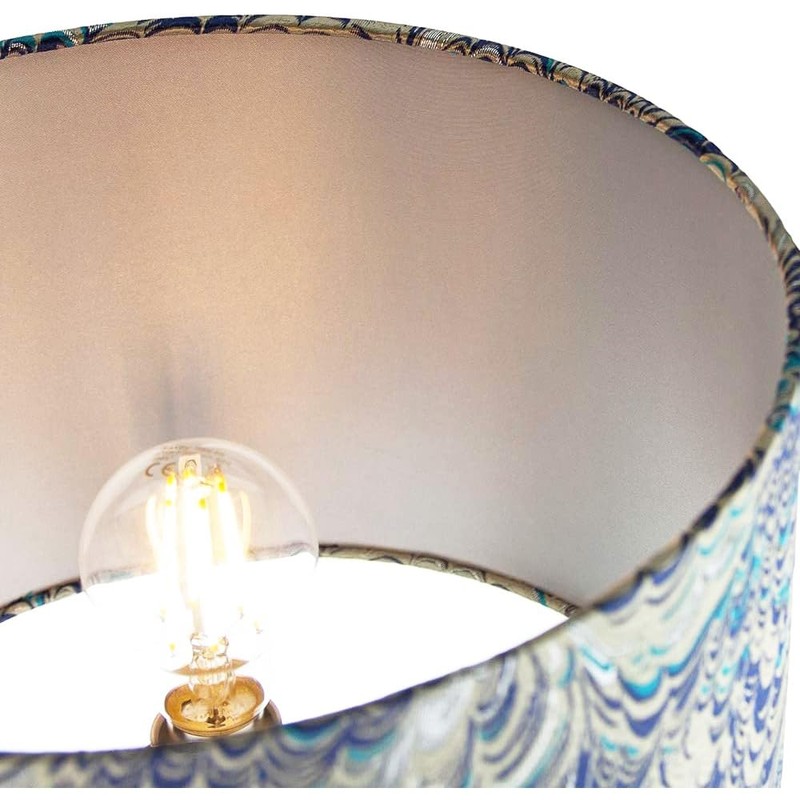Contemporary and Vivid Peacock Print Table/Pendant Drum Lamp Shade in