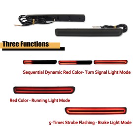 KENRTIR Smoked Lens 3 IN 1 LED Fog lamp for Land Rover Discovery 3 LR3, Land Rover Discovery 4 LR4 Rear Fog Bumper Reflector Brake Tail Sequential Flash Signal Lights