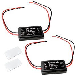 DXNQ 2 PCS LED Flash Strobe Controller, 12-24V DC Car Strobe Effect Tail Stop Light Flasher Controller, LED Flasher Control Module for Motorcycles Cars Trucks, Car Accessories