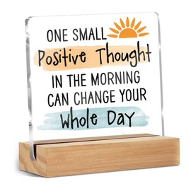 Inspirational Sunshine Gifts for Women Men Coworkers Friends, Motivational Reminder Quotes Desk Decor Acrylic Sign, Positive Affirmations Desk Accessories Signs for Table Top Cubicle Office Decor