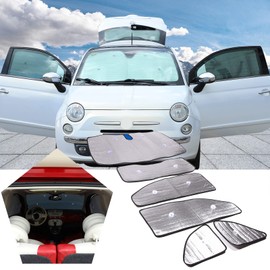 Windshield Sunshade Compatible with Fiat 500 2010-2024, Windshield Sunshade Foldable Reflective Sunshade for UV and Sun Auto Interior Accessories (Car Window Glass Six Piece)