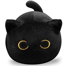 Soft Black Cat Plush Toy Pillow - Stuffed Animal for Kids, Boys & Girls Gifts