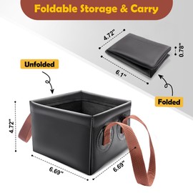 Collapsible Grill Brush Dunk Tank, AHIER Durable Grill Brush Heads Water Bucket for Stainless-Steel Grates