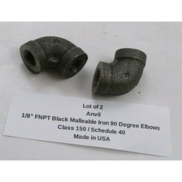 Anvil Lot of 2 ANVIL 1/8" NPT Black Malleable Iron