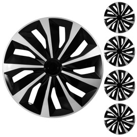 YOLOCKEY 15" Silver Wheel Rim Cover Hubcaps Replacement R15 Hub Caps Snap On Universal Wheel Rim Cover ABS Exterior Accessories for Car Trunk SUV Set of 4